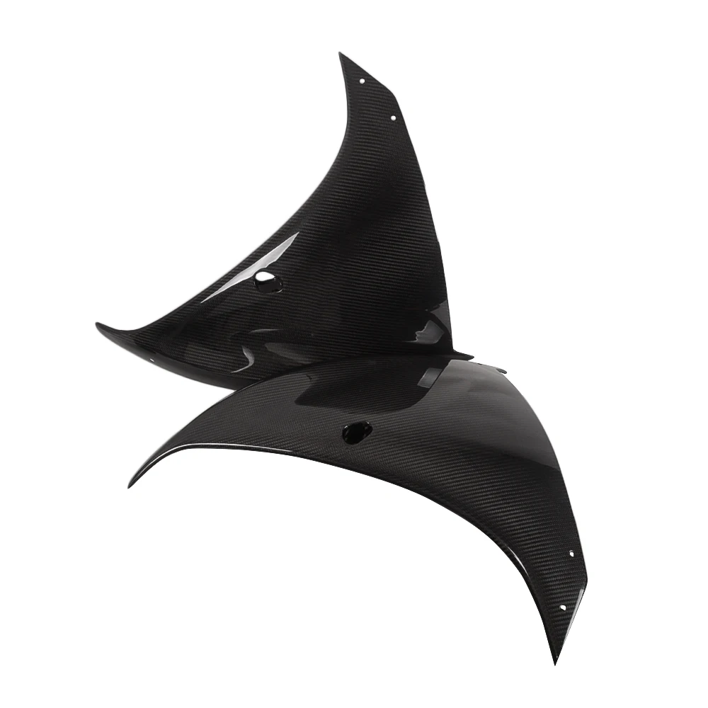 Per Yamaha YZF-R1 2009 2010 2011 2012 2013 2014 1 paio di carene per moto lucide con pannello laterale in vera fibra di carbonio