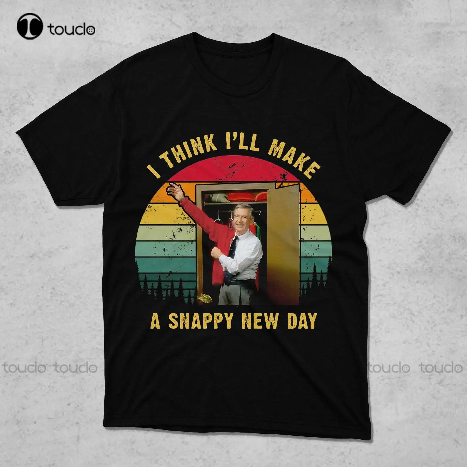 I Think I'Ll Make A Snappy New Day T-Shirt Retro Movie Mr Rogers T-Shirt Vintage Shirt Crewneck Digital Printing Tee Shirts