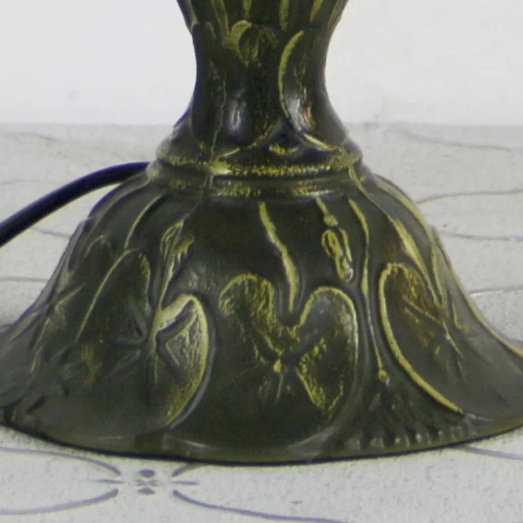 Abajur de libélula rosa de vidro manchado de 12 polegadas estilo base de zinco, lâmpada de sala de leitura