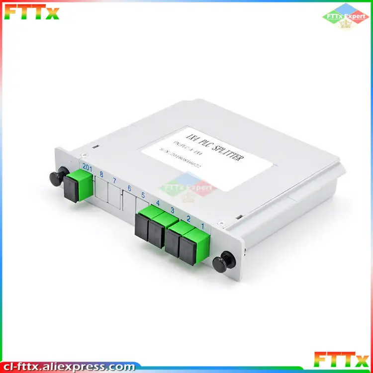 SC APC PLC 1X4 Fiber Optic Splitter Box 1X4 SC PLC Splitter Planar waveguide type Optical Coupler Splitter