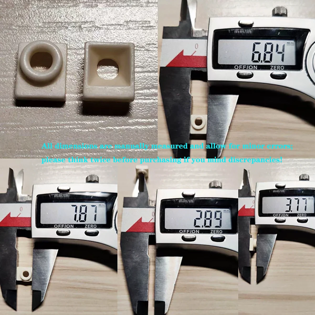 100pcs Square Hole Alumina Ceramic Thread Guide Eye, Wear Resistant Textile Spare Parts for Twisting Textile Machine Yarn Guide