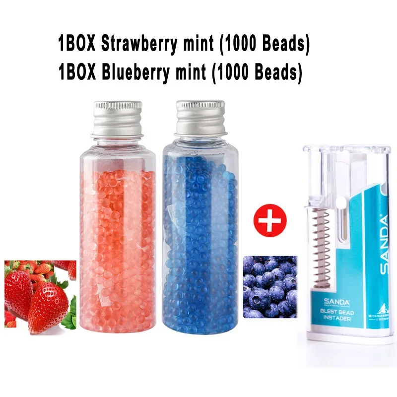 Sanda DIY Menthol Mixed Fruit Tastes 2000PCS Capsules for cigarets Black ice Cigarette Capsules Balls with Push Box Smoke Gift