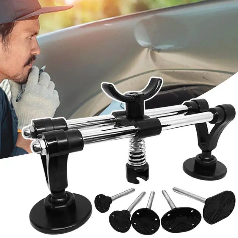 

Auto Body Repair Tool Kit Car Dent Puller with Double Pole Bridge Dent Puller Car Body Paintless Dent Sheet Metal Bridge Puller