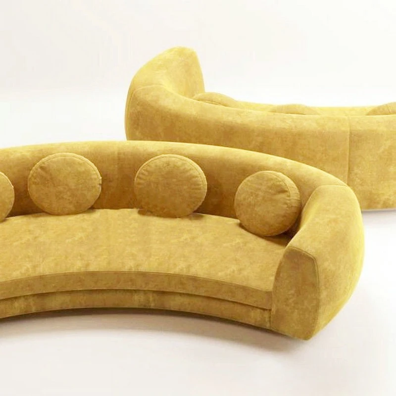 Fleece curved three-person beauty salon club creative semi-circular leisure sofa