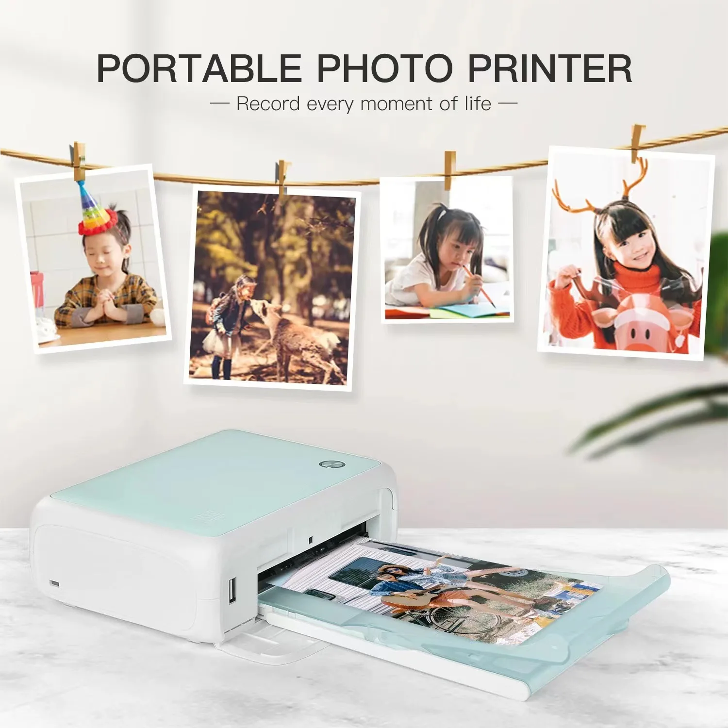 EQUITPER Chinese Printing CP4000L Photo Printer Color Photos Portable Small Mobile Phone Photos  Bluetooth Printer