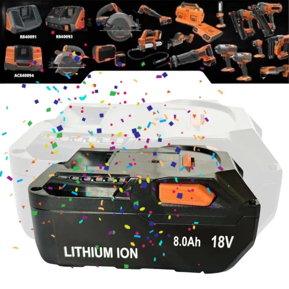 

Best-selling 18V 8000mAh For AEG Ritchie RIDGID Rechargeable Lithium-ion Battery Suitable for Power Tool Battery Replacement