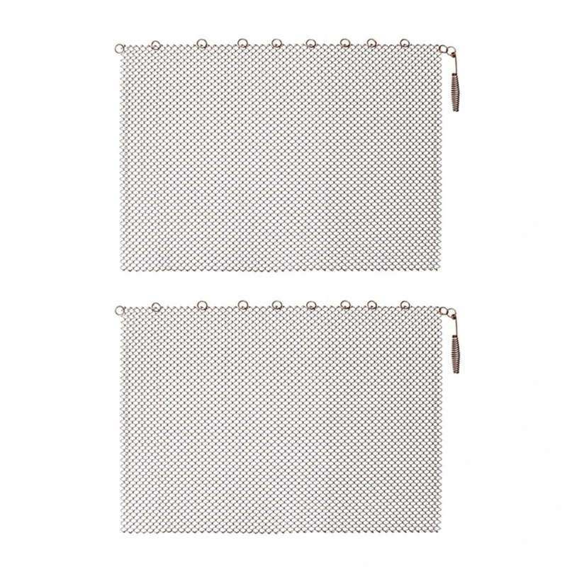 

Fireplaces Mesh Screen Curtain Prevent Spark Guards Chain Fireplaces Replacement Hanging Mesh Curtain Screen Durable