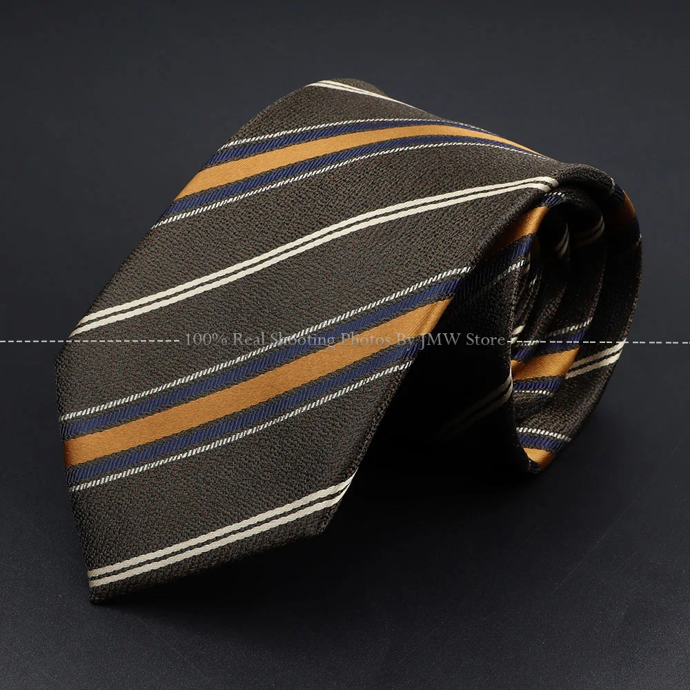 Fashion Woven 8 cm Striped Necktie Wedding Accessories Green Brown Tie Gravatas Man Dot Fit Group Party Office Neck Ties Gift