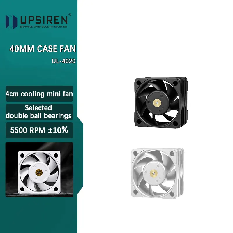 UPSIREN UL-4020 40MM PWM Mini pc case cooling fan double ball bearings 5500RPM quiet powerful desktop computer cooling fans 4cm