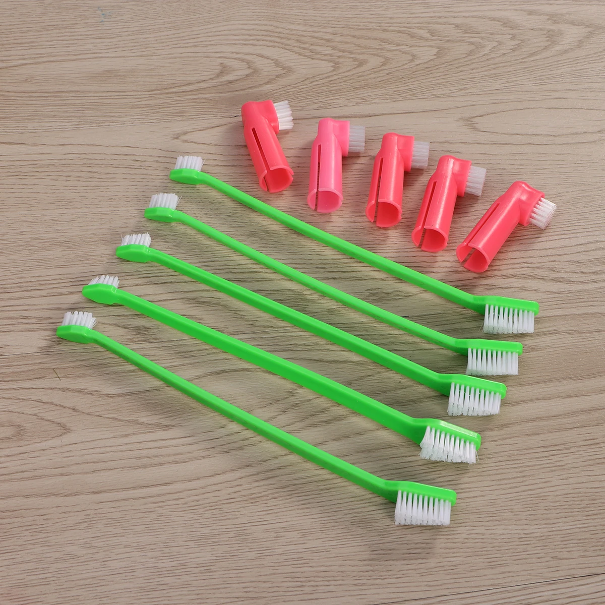 

Dog Cat Toothbrush Set Dual-Head Finger Brush For Pet Dental Care Gentle Safe All Breeds Teeth Cleaning Reduces Plaque Bad