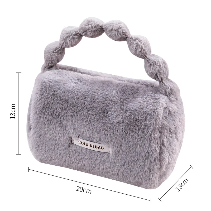 Fashion Cute Plush Women Tote Makeup Bag Travel Cosmetic Toilet Purse Organizer Storage Pouch Portable Make Up Bags for Girls