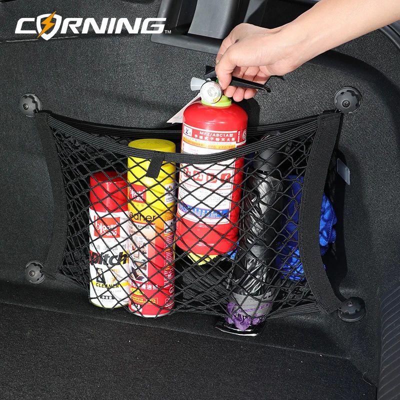 Car Storage Supplies Trunk Net Empty Pocket Mesh Accessories Idea Goods Vehicle Interior Bag Organizer the Automobiles Parts