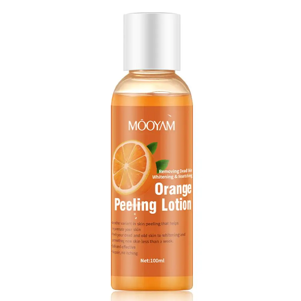 Loção Peeling Laranja para Remoção de Pele Morta Clareamento da Pele, Loção Branqueadora, Suavização Corporal, Esfoliante Str P8J1, 100ml