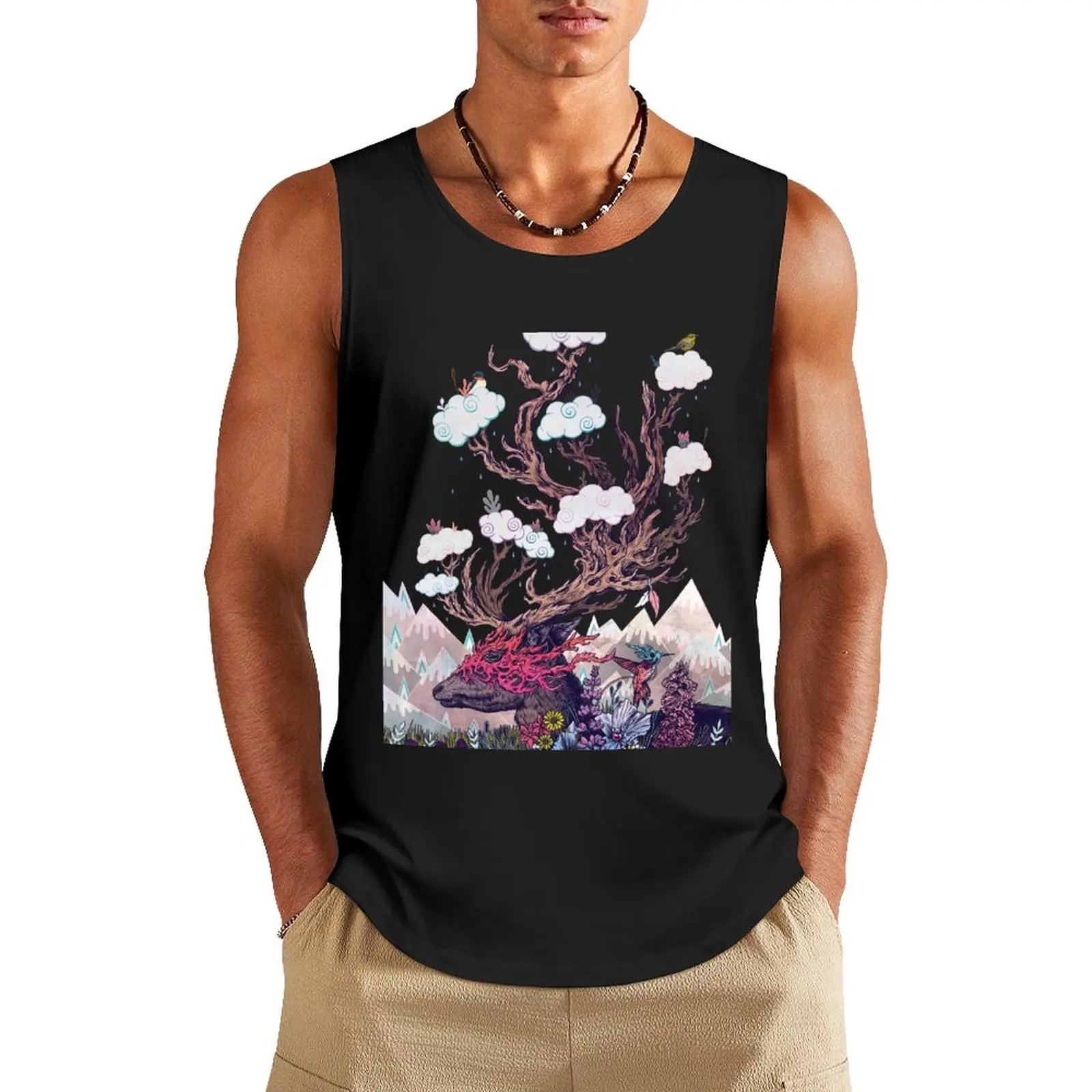 Journeying Spirit (deer) Tank Top Men's clothing t shirt gym