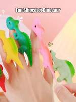 （Random)5/10/15/20PCS Slingshot Dinosaur Finger Toys,Stretchy Finger Flying Dinosaur Toys,Rubber Flicking Dinosaur