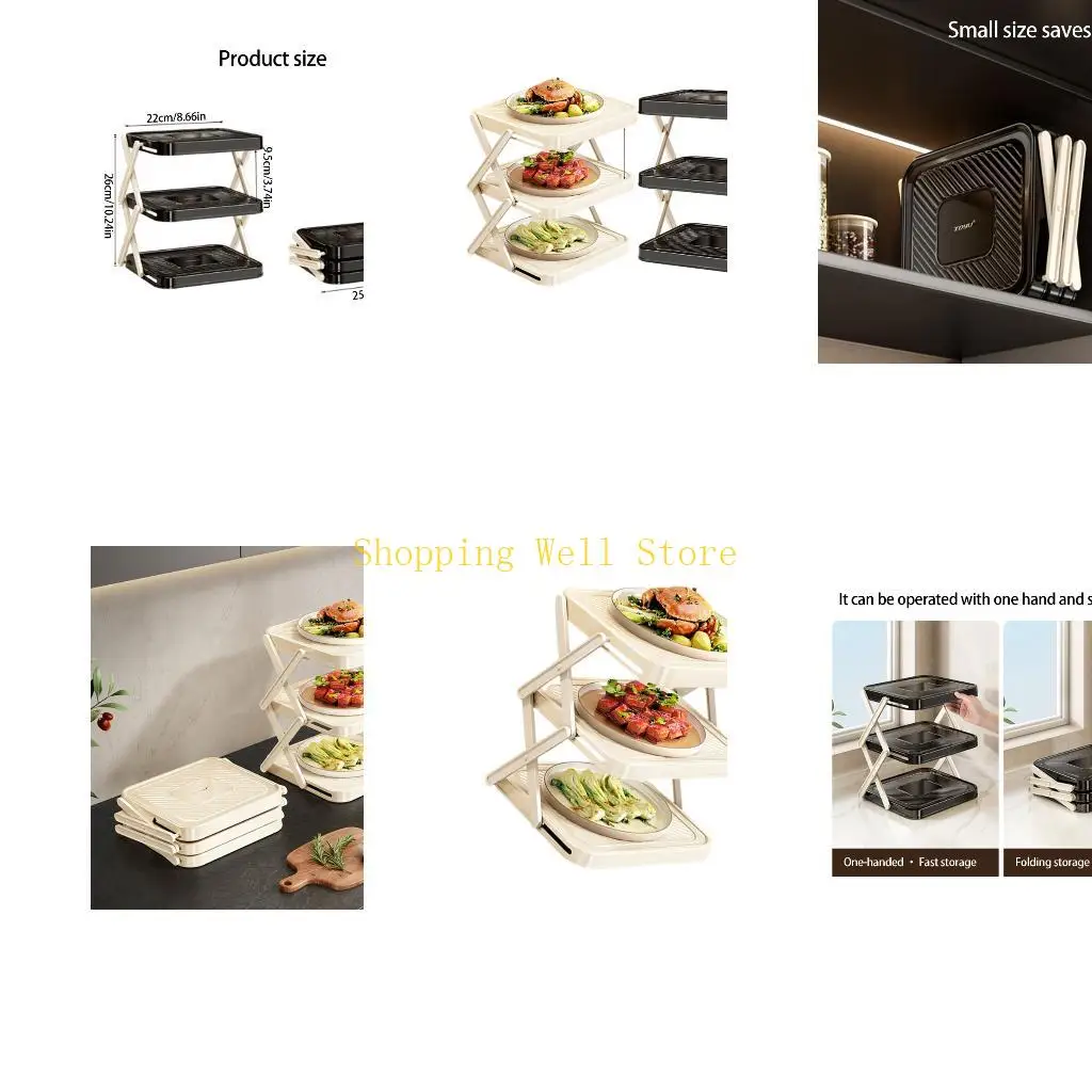 KX4B Portable Multiple Level Kitchen Shelf Convenient Durable ABS For face Organization