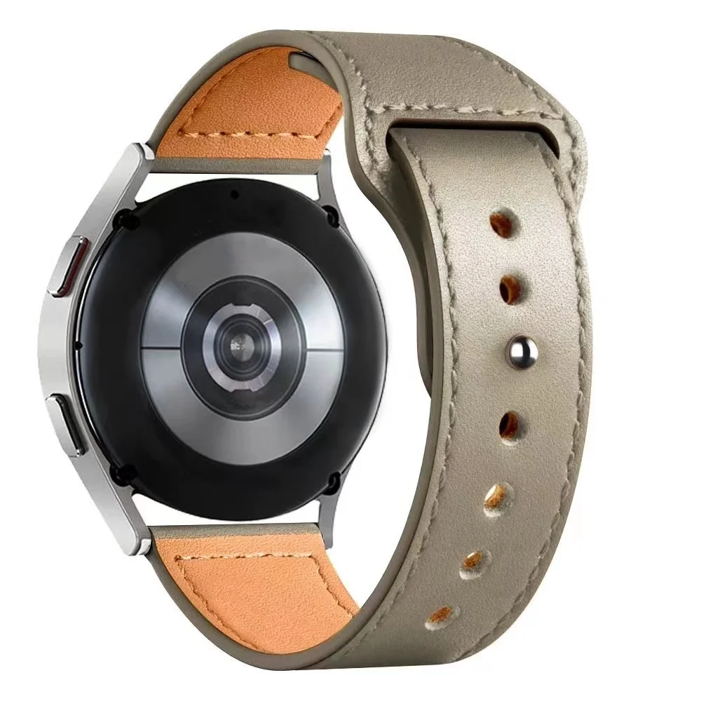 

Genuine Leather band for Samsung Galaxy watch 6 5 pro/4/3/Active 2/44mm/40mm Bands Galaxy Watch 6/4 Classic 43mm/47mm Bracelet