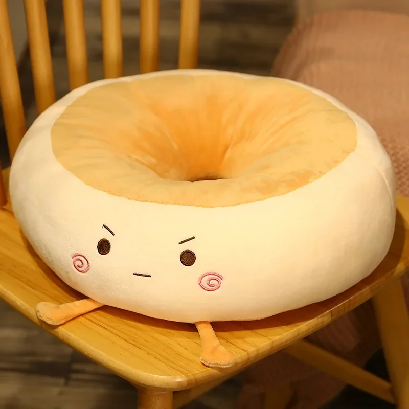 Soft and Comfortable Cartoon Cushion Round Hole Bread-shaped Thigh Support Pillow