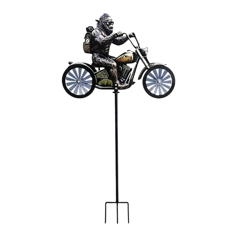 Einzigartiges Biker-Windspiel aus Metall, Gartendekoration für Terrassen, Rasen, Landschaft, 3 x – Detail 1