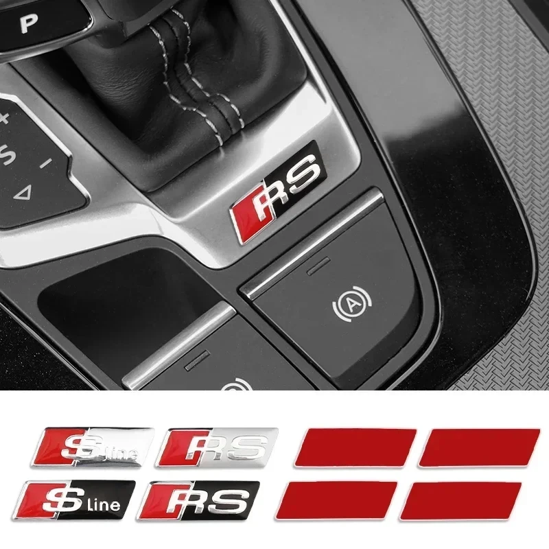 Для Audi 3D алюминиевый значок SLINE RS, наклейка на руль автомобиля, авто эмблема, аксессуары TT RS3 RS4 RS5 RS6 RS7 RS8 Quattro SLINE