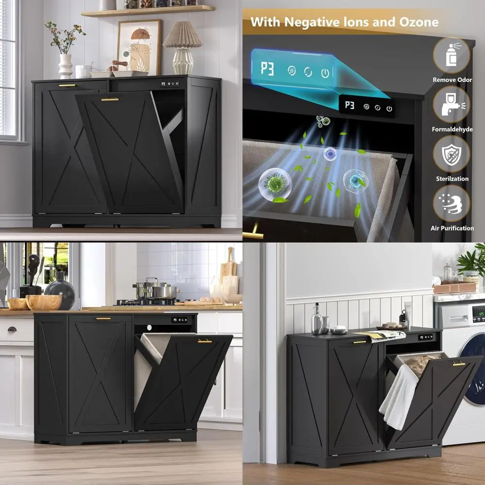 

Double Bin Cabinet with Odor Control for Kitchen, Bathroom, and Laundry Room