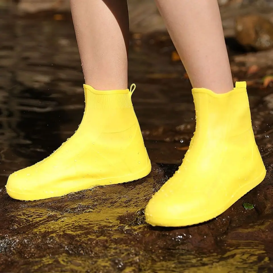

​Silicone Waterproof Shoe Covers for Adults Anti Slip Rain Boots Reinforced WearResistant Mid Calf Rain Covers​