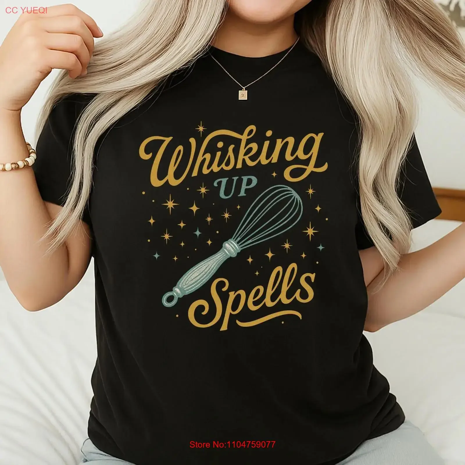 Whisking Up Spells Halloween Baking T Shirt for Women Kitchen Witch Baker Funny Matching Group Present Mom Sister Squad Stylish