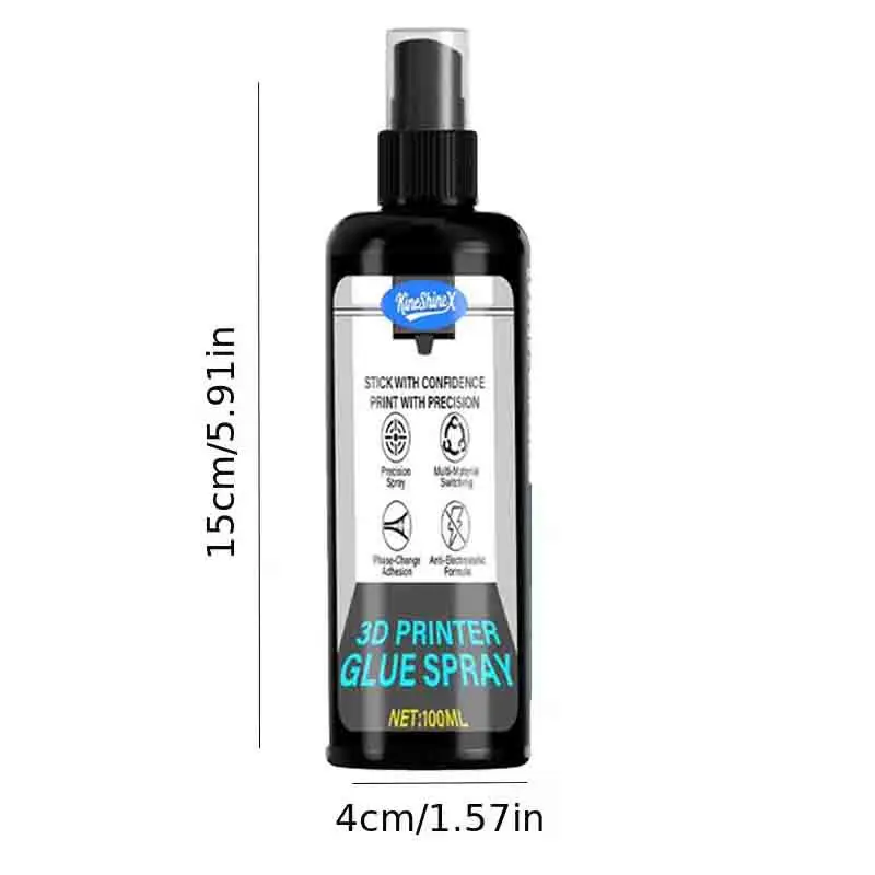 100/200 ml starkes 3D-Drucker-Klebespray, geeignet für PLA-, ABS-, PETG- und TPU-Filamente – reduziert Verziehen und verbessert die Betthaftung – Detail 1