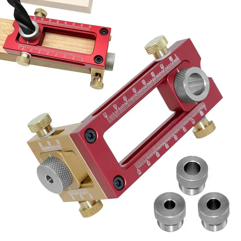 

Drilling Jig Kit Dowel Drill Guide Drill Locator Pin Fixture Woodworking Hole Drill For Woodworking Drilling Holes 5-Hole 6/8/10