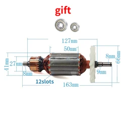 AC220-240V Rotor Motor for Makita 4100NH Cutter Marble Machine Armature Rotor Anchor Stator Coil Accessories