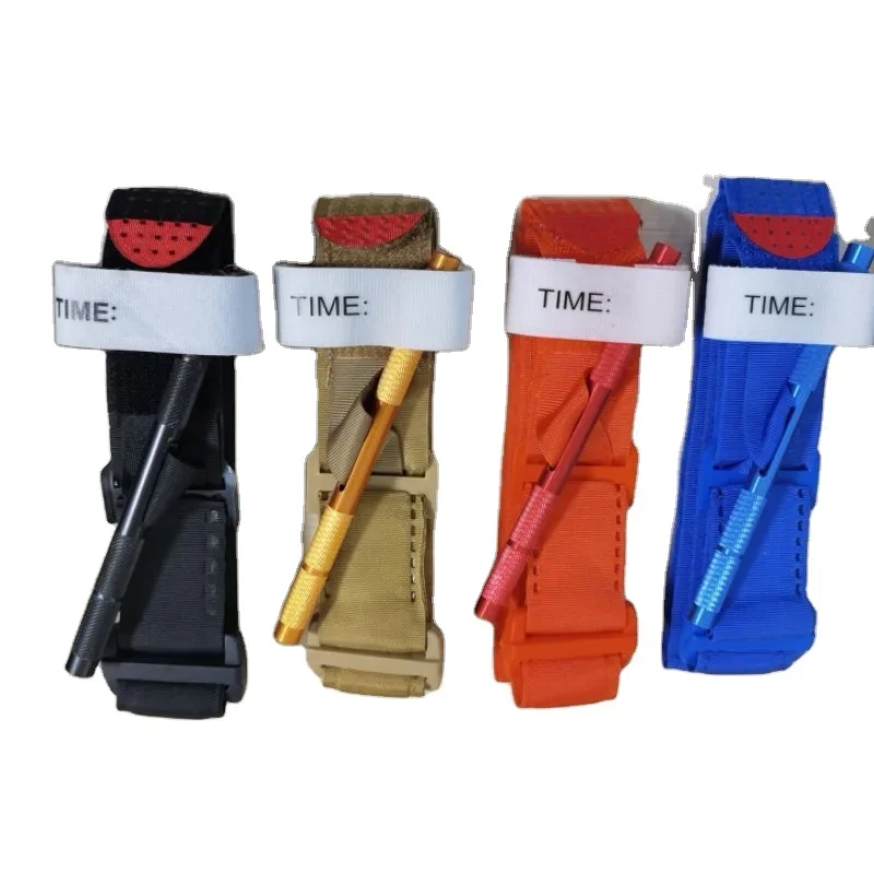 良い価格緊急ガロット柔軟性片手操作回転木戸ポータブル医療金属止血帯メーカー