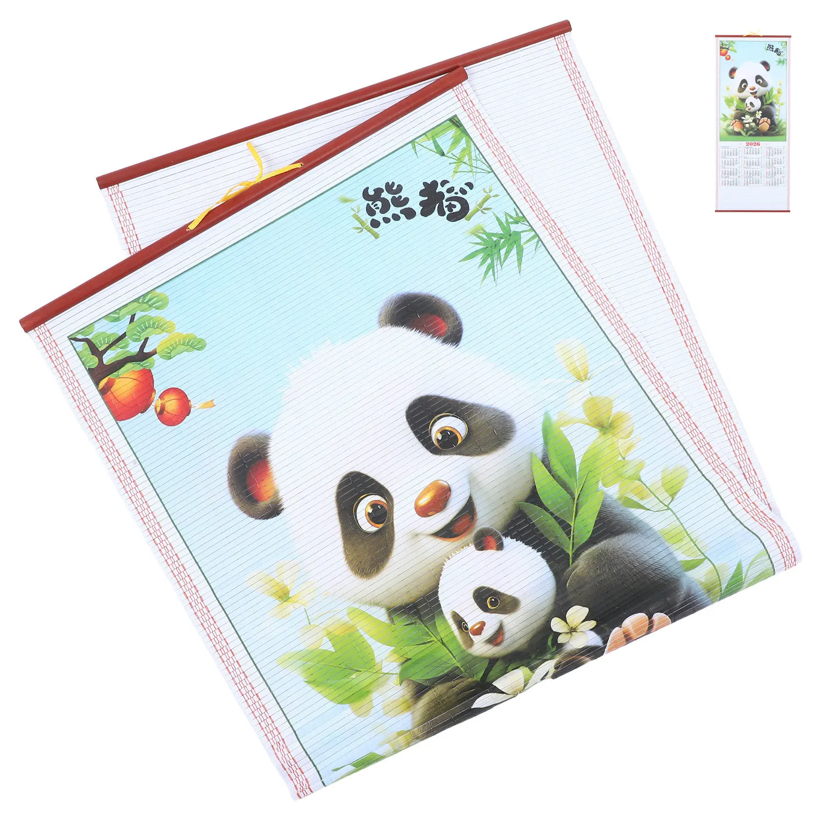 

Настенный календарь-свиток из искусственного ротанга на 2026 год (Год Лошади) в традиционном китайском стиле для дома и офиса, для создания праздничной атмосферы