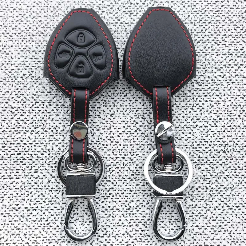 For Toyota Yaris/Vitz Auris Mk I 2007 Corolla Verso Hilux 7 RAV4 Porte Camry 4 Buttons Leather Car Remote Key Case Cover Shell