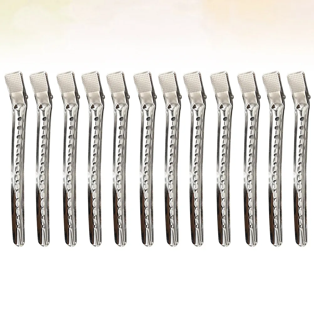 

Набор из 12 многоразовых зажимов для волос с длинными наконечниками из нержавеющей стали для безупречного окрашивания волос дома и профессионального использования в салонах