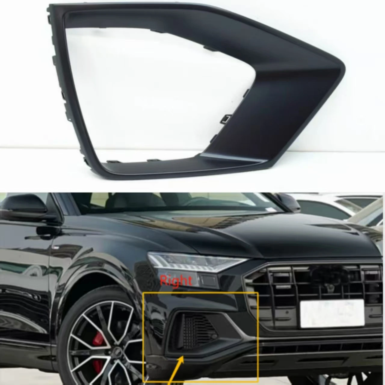 

Car Front Bumper Fog Light Cover Grill Mesh Grille Black For Audi Q8 Sport 2018 2019 2020 2021 2022 OE: 4M8853258 4M8853257