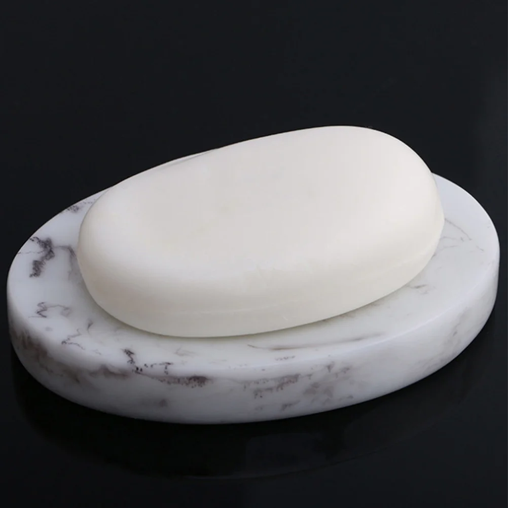 Creative Soap Dish Marble Tray Shower Toilet Holder Candlestick Household Portable Container