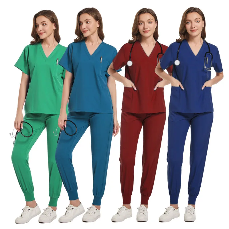 Multicolor Unisex Short Sleeved Pharmacy Nurse Uniform Hospital Doctor Workwear Oral Dental Surgery Uniforms Medical Scrubs Sets