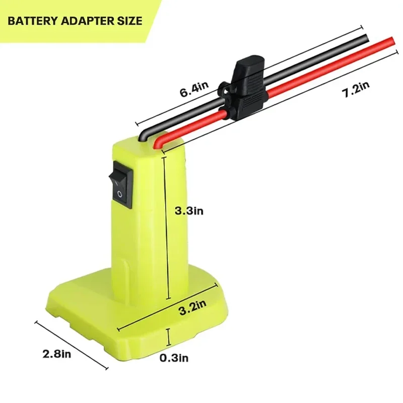 Power Wheels Adapter for Ryobi 18V Battery with Fuse Switch DIY Battery Adapter Connector for Ryobi 18V Nimh/Nicd/Li-ion Battery