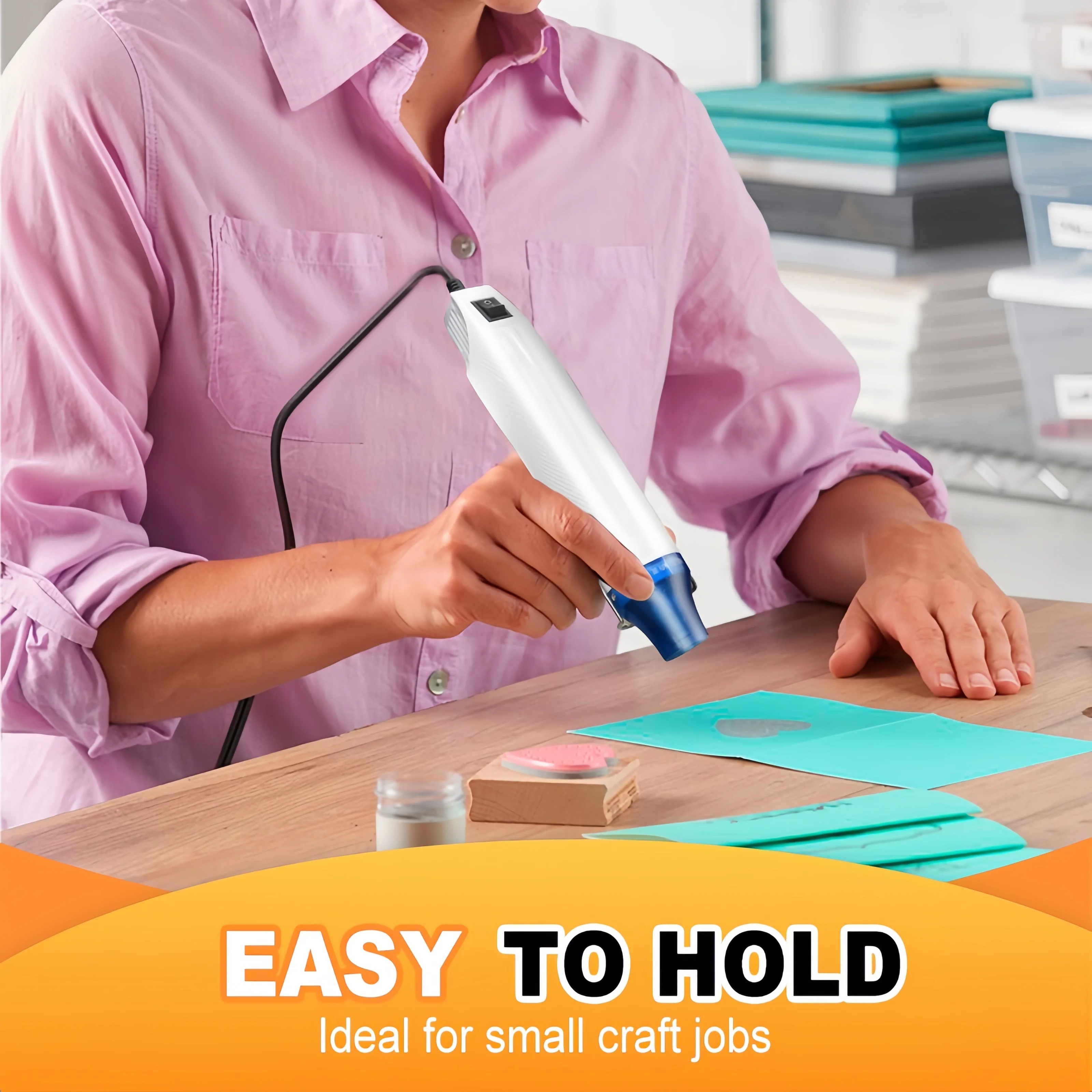 12V High-Quality Mini Handheld Safety Heat Gun, Suitable for Kitchen Food Sealing, DIY Crafts and Household Sealing Tasks