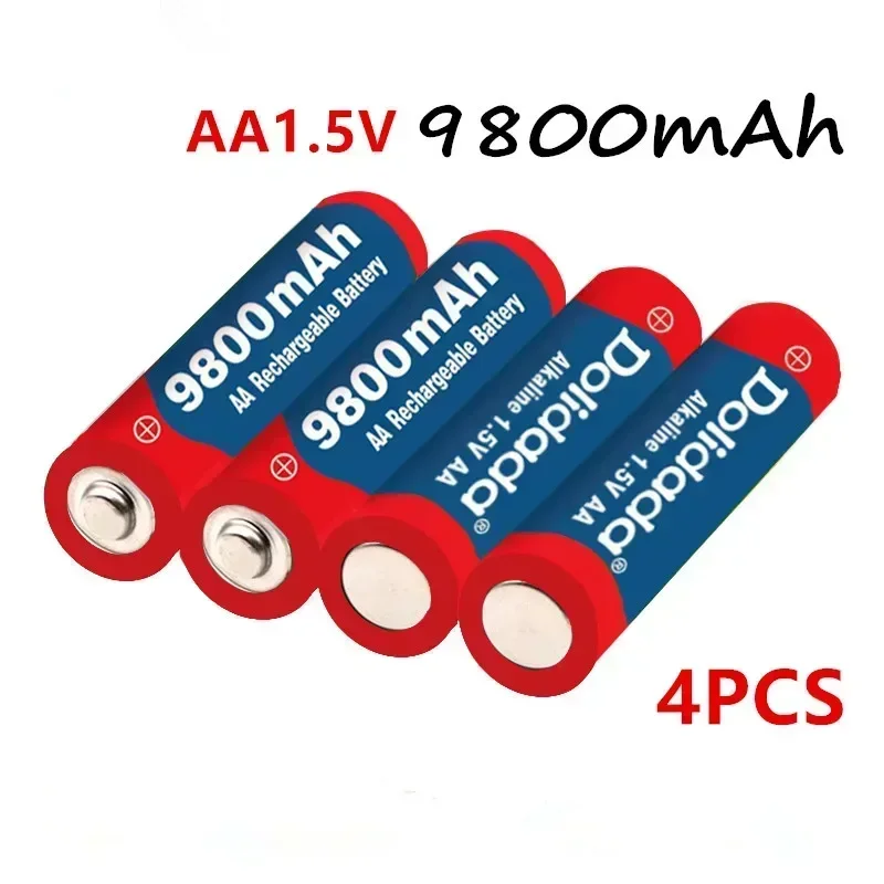 1.5V AA 9800Mah/ AAA 8800Mah alkaline battery, with charger+free shipping,for computer clocks,video games Rechargeable battery