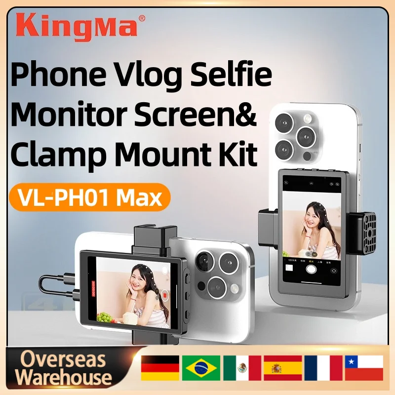 KingMa Monitor Screen Using Phone Rear Camera For Selfie Vlog Or Live Stream TikTok Compatible Smartphone Vlog Selfie Gift