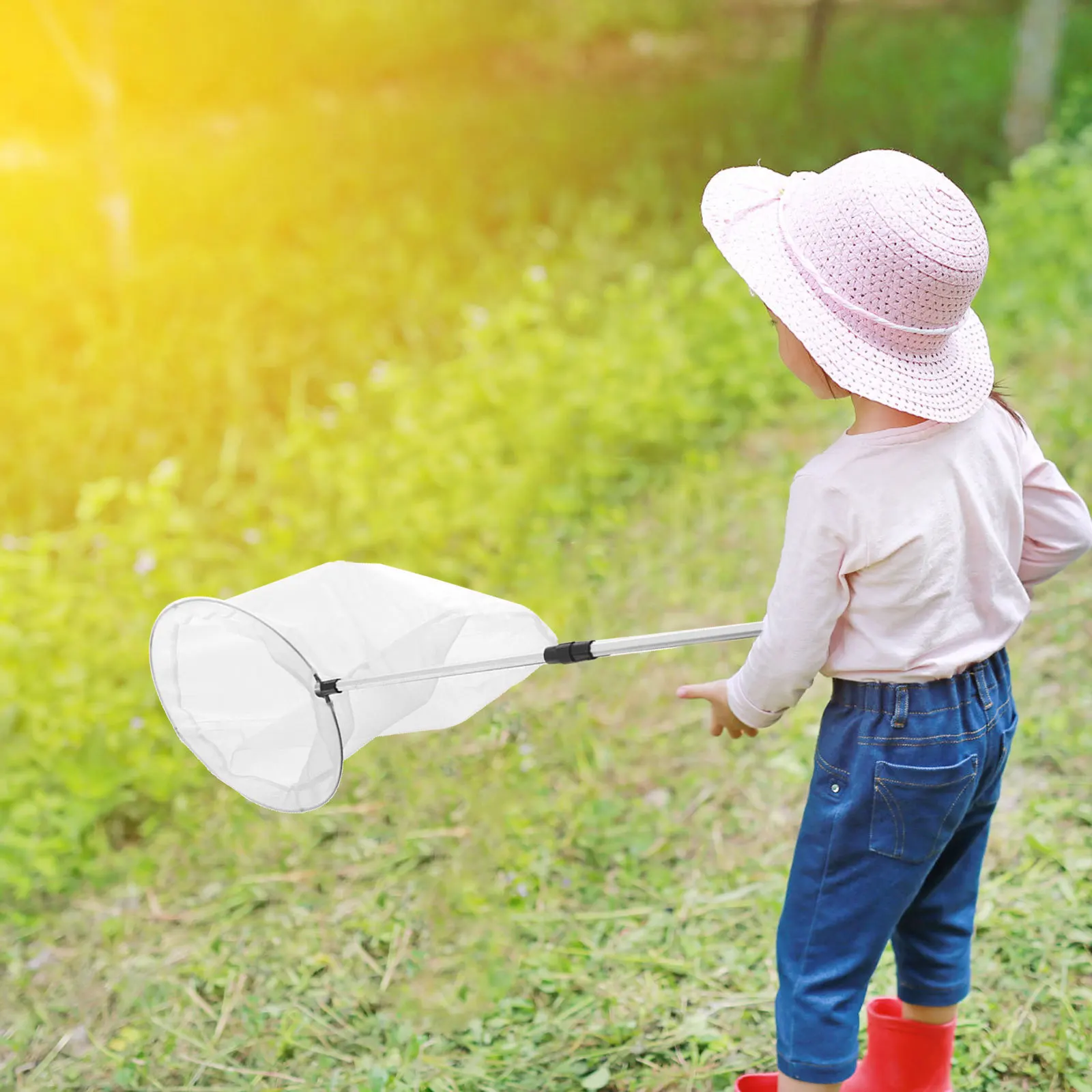 

Retractable Catching Net Durable Alloy Telescoping Pole Handle Folding Outdoor Butterflies Fishing Insects Net