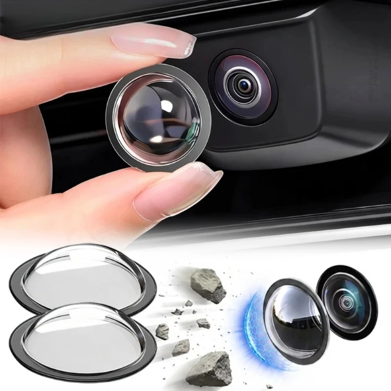 2PCS Universal Car Rear View Backup Camera Lens Protectors 360° Protection Anti-Scratch Waterproof Cover for Vehicle Camera