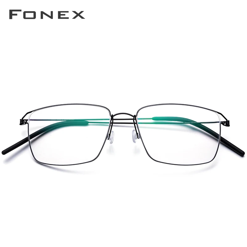 FONEX Titanium Alloy Glasses Men Eyeglasses Frame New Women Korean Morten Screwless Eyewear 98624