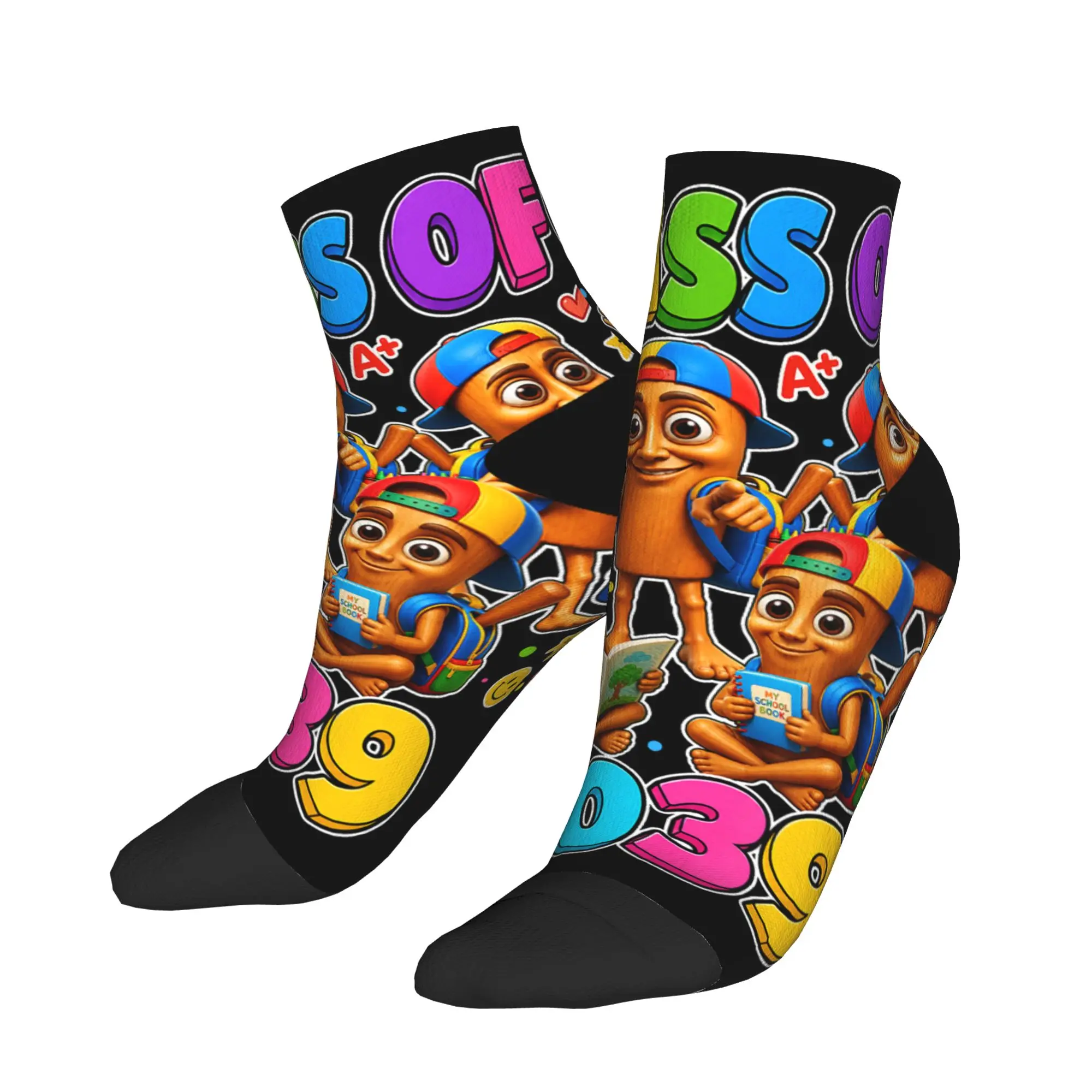 Ankle Socks For Men Funny Kindergarten Baby Tung Tung Sahur Meme Class of 2039 Casual Socks Design Summer Skateboard Sock