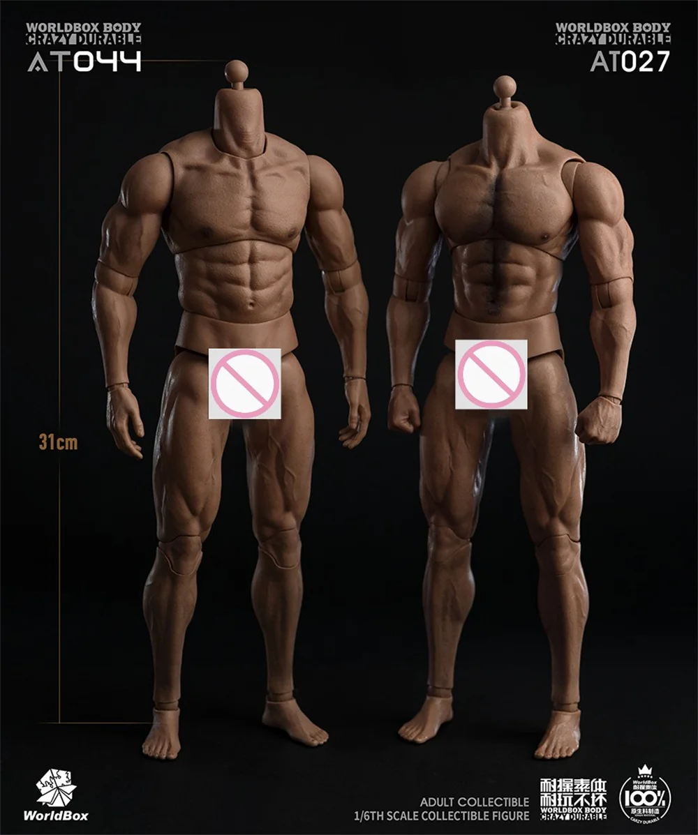 

Worldbox AT044 AT027 1/6 Male SoldierMan Body Neckless Super Strong Muscle Replaceable Hand Type Fit Action Figure Body Toys