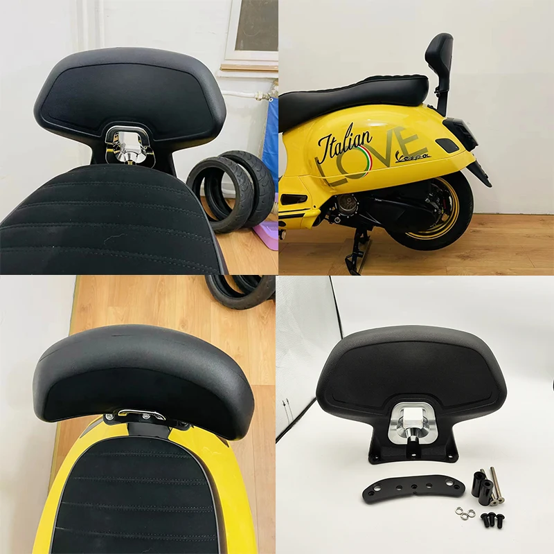 For Vespa GTS 300 Sprint 150 Primavera Cushion Back Rest Pad rear frame Motorcycle Accessories Rear Passenger Seat Backrest