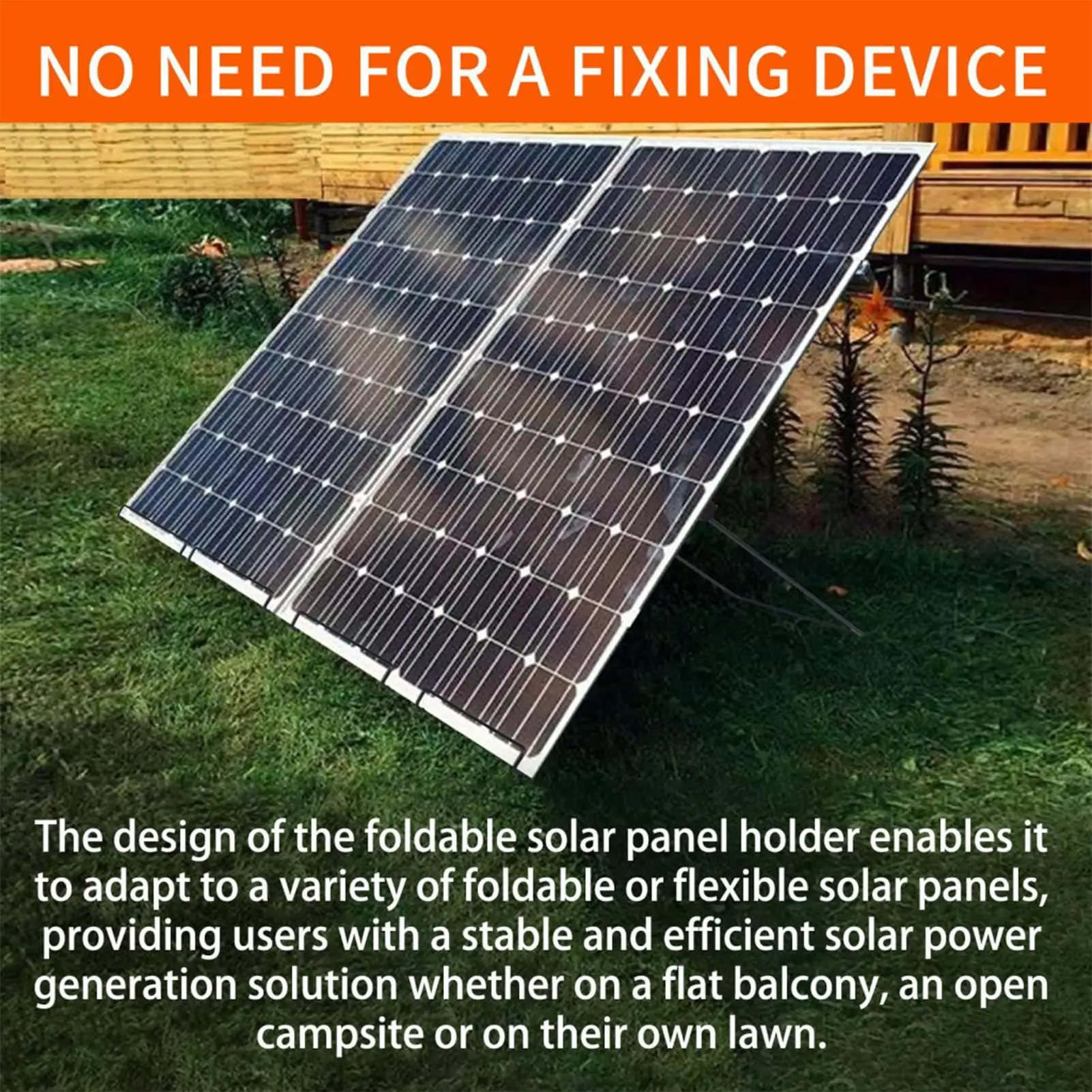 Supports de montage d'inclinaison de panneau solaire, 2 pièces, support de panneau solaire pliable, léger et robuste, support pliant d'extérieur pour la marche