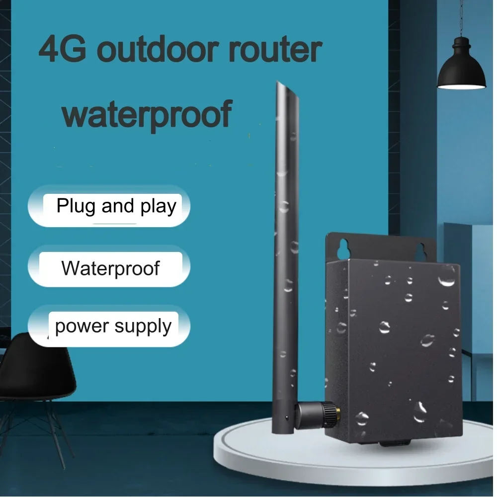 Enrutador Wifi 4G impermeable para exteriores, enrutador inalámbrico potente de 300Mbps, extensor de largo alcance, cobertura Wifi de 2,4 Ghz para cámara