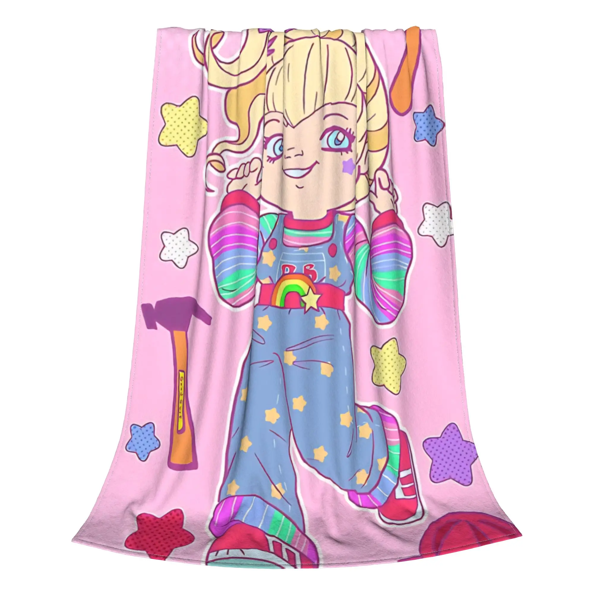 1PC Home Cute Room Decor Colorful Creature Blanket Throw Blanket R-Rainbow Brite Novelty Warm Blanket All Season